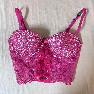 Victoria's Secret Pink Lace Corset Top